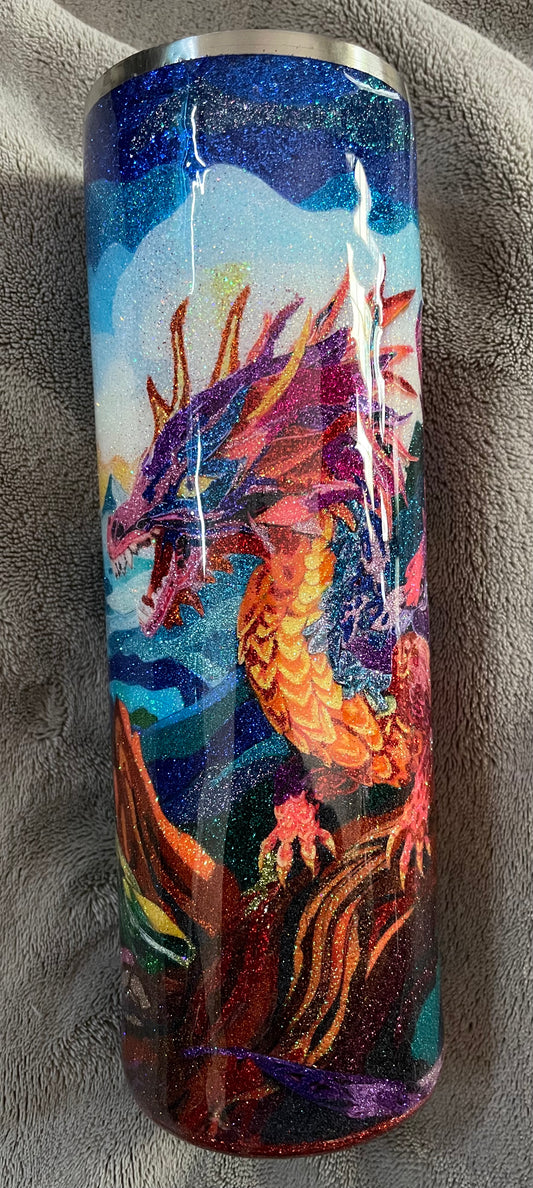 Dragon Glittered 30 Ounce Tumbler