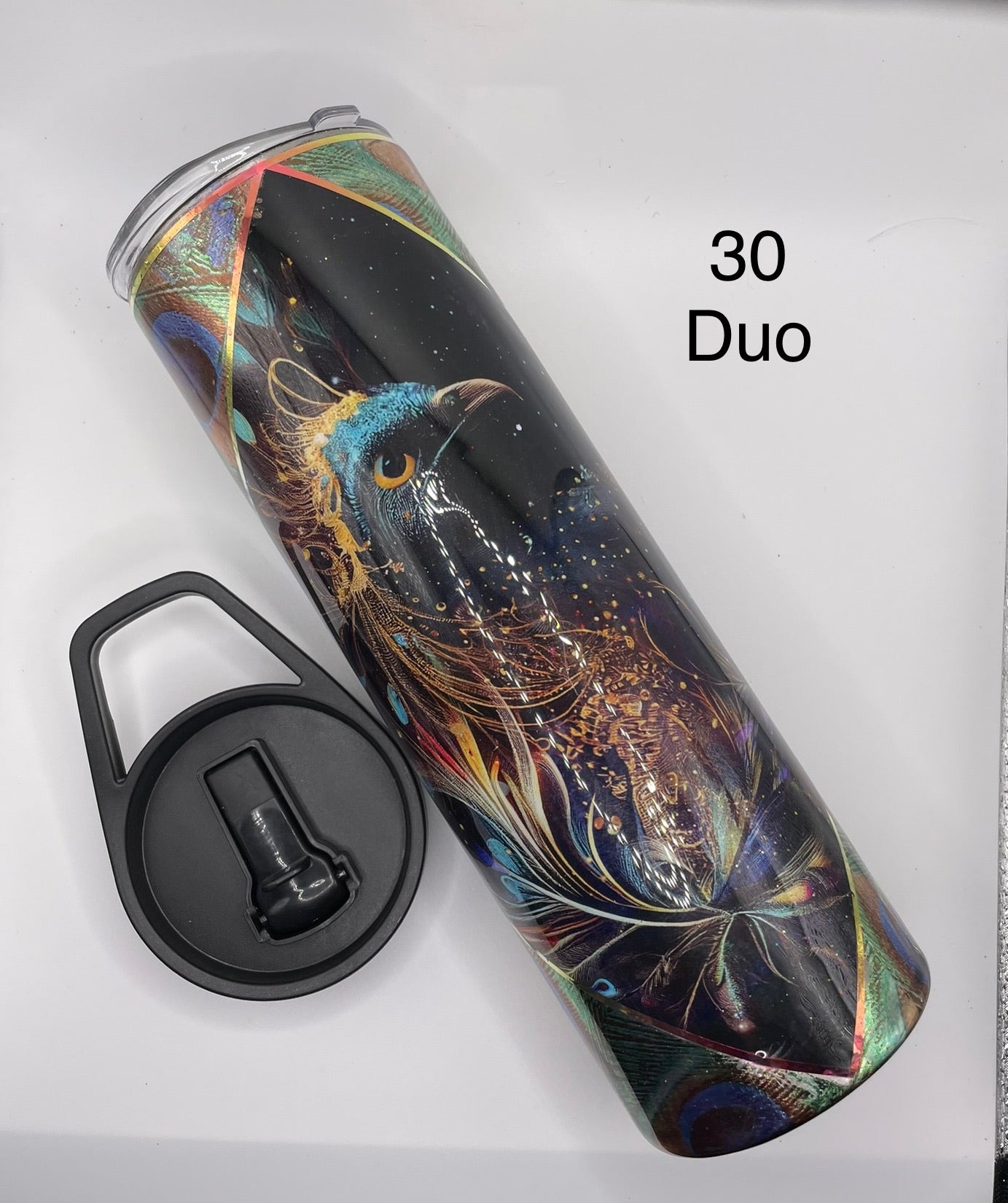 Peacock Foil Tumblers 30 Ounce Duo