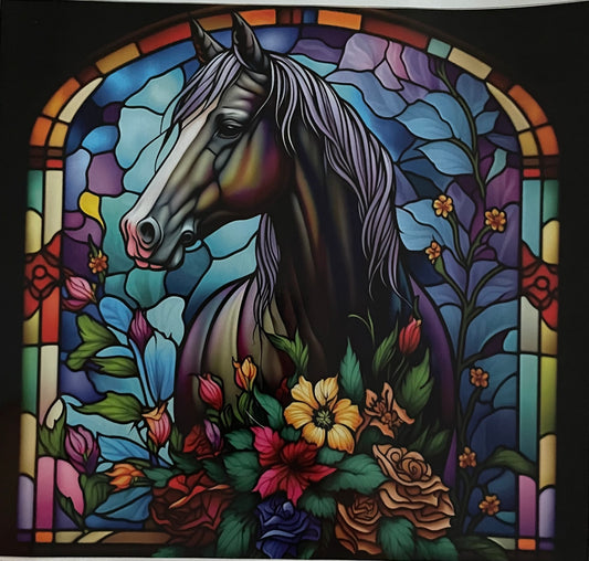 30 Ounce Stained Glass Horse Design