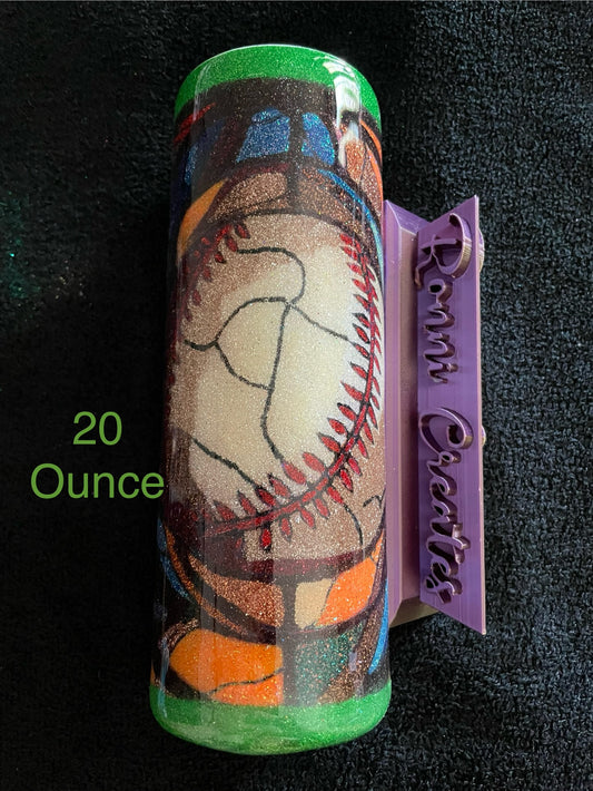 20 Ounce Baseball Stained glass