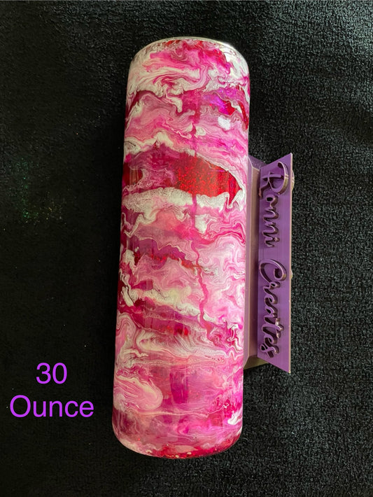 30 Ounce Pink Ink Swirls customization available