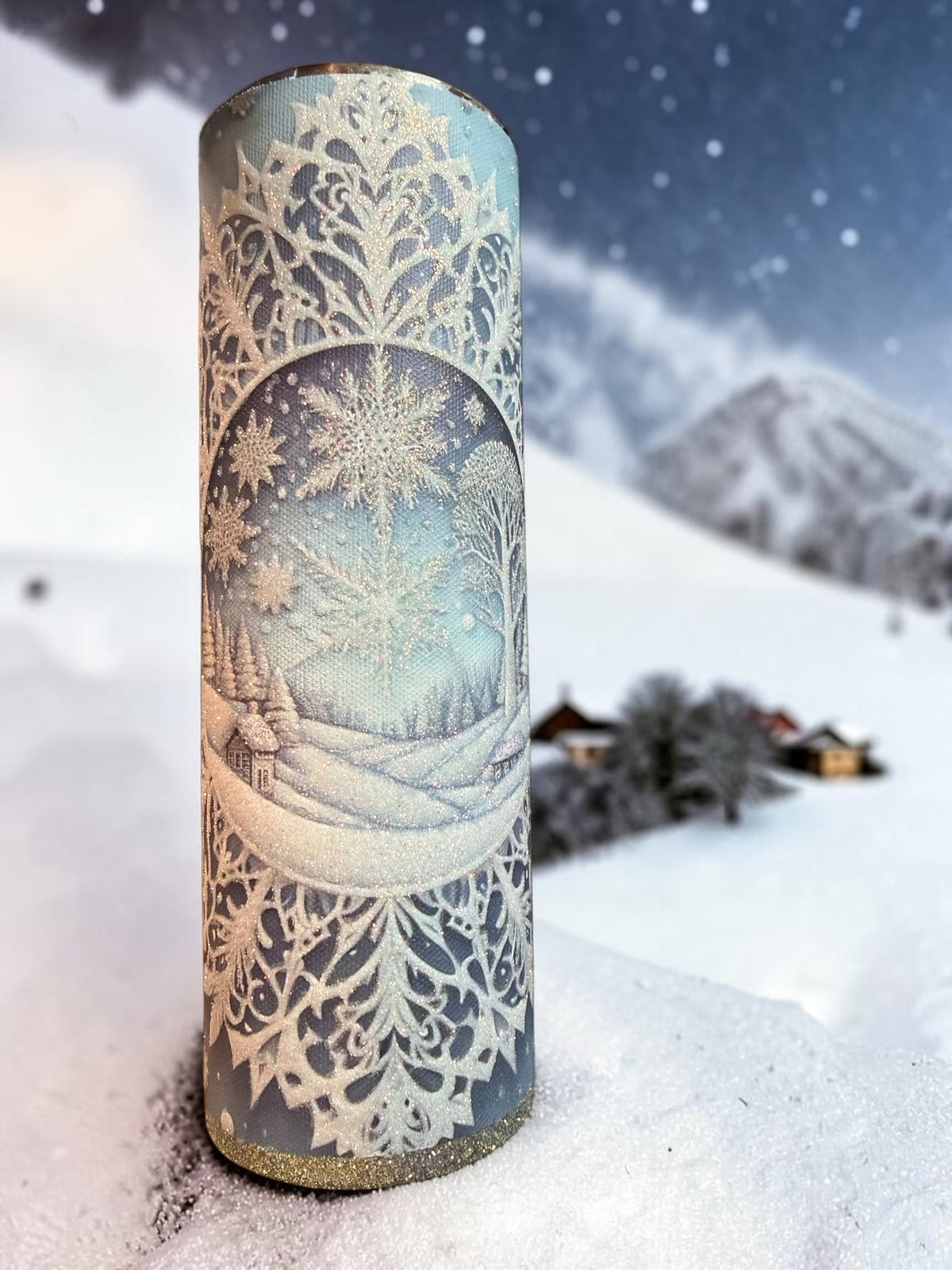 30 ounce winter snow scene
